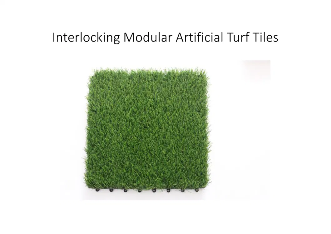 Composite Interlocking Deck Tile, Artifical Grass 300X300, Self-Draining Artifical Grass Mat, Easy Installation Lawn Turf Tile