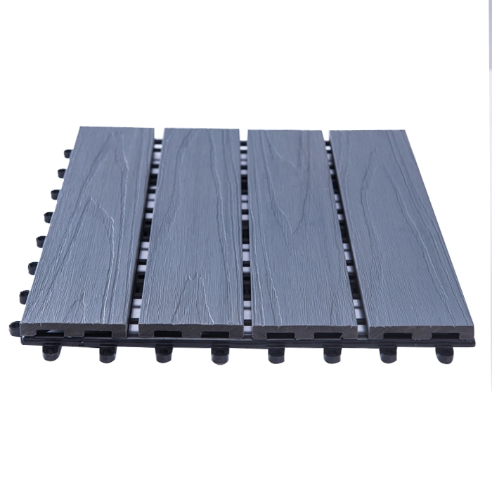 WPC Floor Tiles Anti-Slip Waterproof DIY Interlocking Deck Tiles 300*300mm for Garden Exterior/Interior