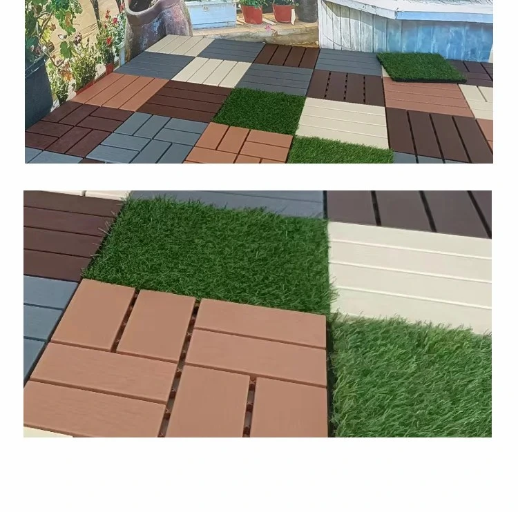 Patio Plastic Deck Flooring Outdoor Courtyard Balcony Garden Modular Artificial Grass Lawn Flooring Tile