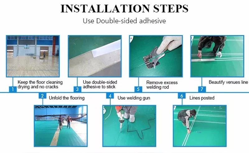 Anti Slip Soundproof Sports Flooring for Badminton Court and Tennis Mat Indoor