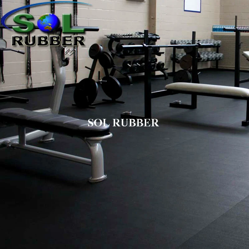 Sol High Quality Rubber Tiles Sports Exercise Flooring Interlocking Fitness Mats Gym Flooring