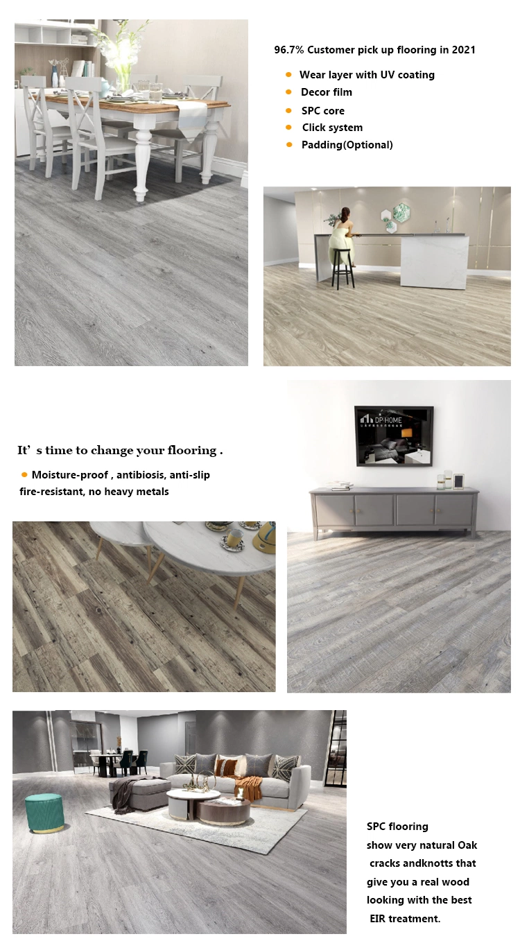 China Top Supplier Luxury Wood Style Indoor Waterproof PVC Spc Vinyl Flooring on Sale