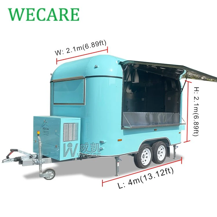 Wecare DOT/CE 400*210*210cm Vintage Food Van Truck Carts Snack Food and Food Catering Trailers