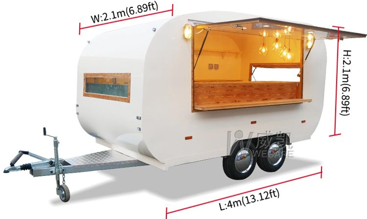 Wecare Remorque Imbisswagen Foodtruck Trailer Vintage Mobile Coffee Ice Cream Fast Food Truck Trailer for Sale Europe