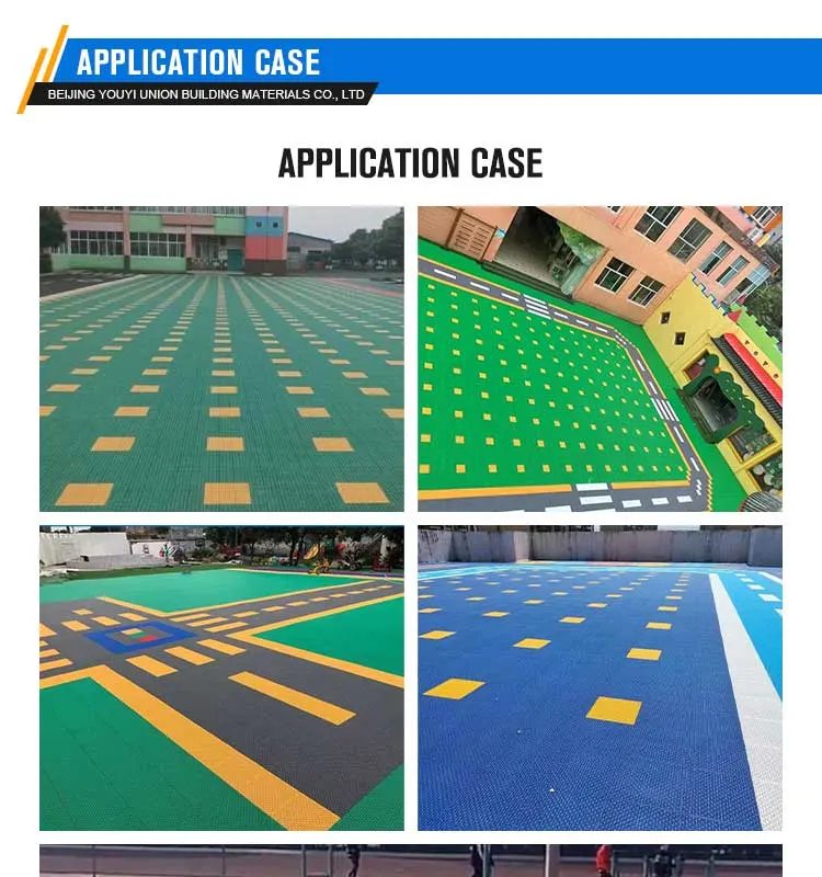 Multi-Sport Court Interlock Flooring Tiles for Outdoor Basketball Roller Skate Pickleball