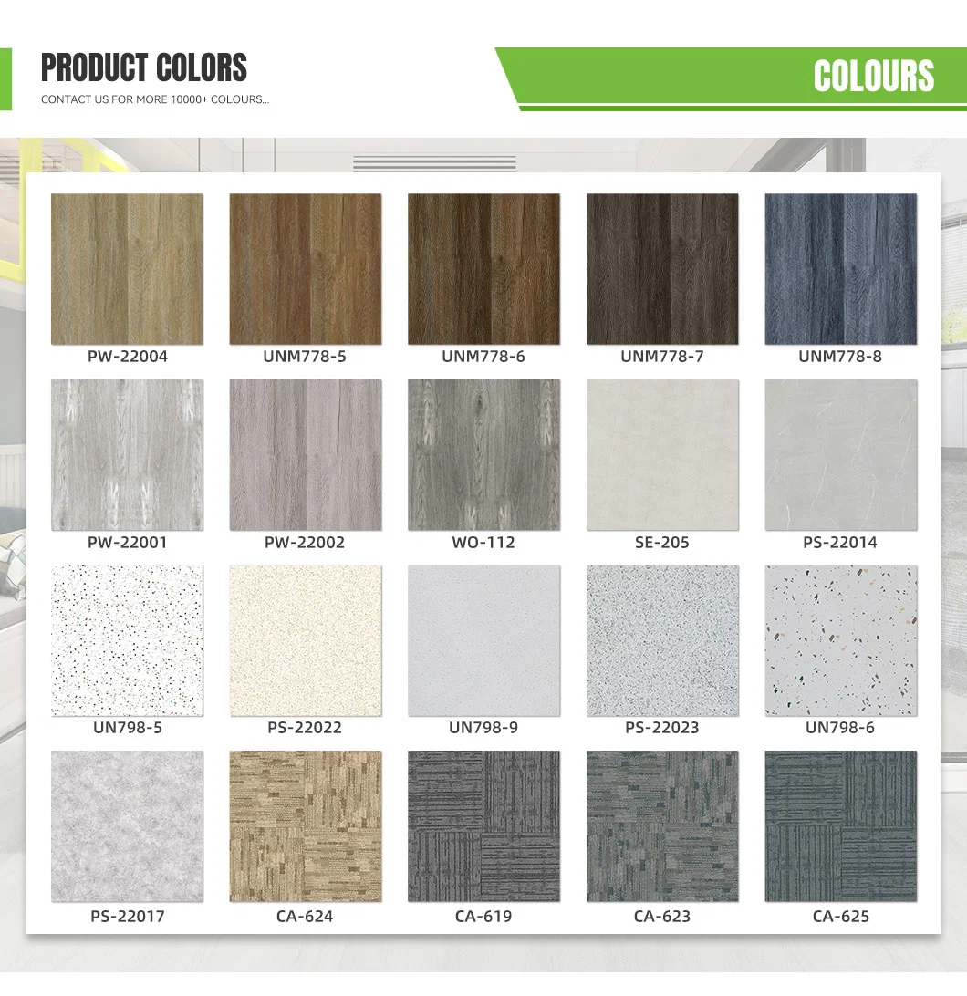 Vinyl Ocean Flooring with Natural Materials for Floor Decoration Vinyl Flooring Plain Colours Peel and Stick Tile