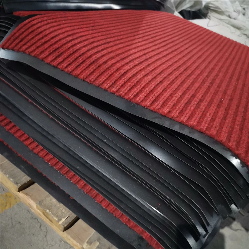 OEM Custom PVC Backing Anti-Slip Washable Kitchen Floor Mat/Anti Slip Toilet Nonwoven Double Rib PVC Entrance Door Mat Made in China Factory