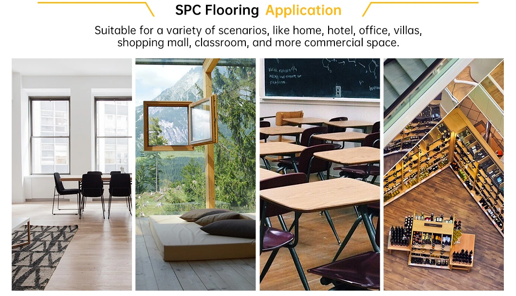 Wood Pattern Spc Interlocking Click System PVC Vinyl Floor Tiles