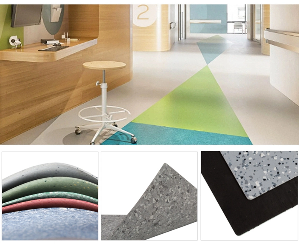 Anti-Bacterial PVC Vinyl Flooring Homogeneous Vinyl Flooring Sheet for Hospitals