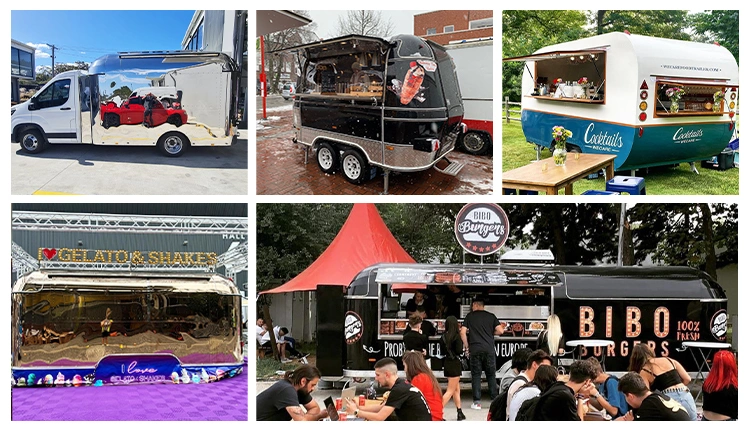 Wecare Small Fast Mobile Hotdog/Coffee Cart Street Food Van Vintage Ice Cream Food Truck Pizza/BBQ Food Trailer