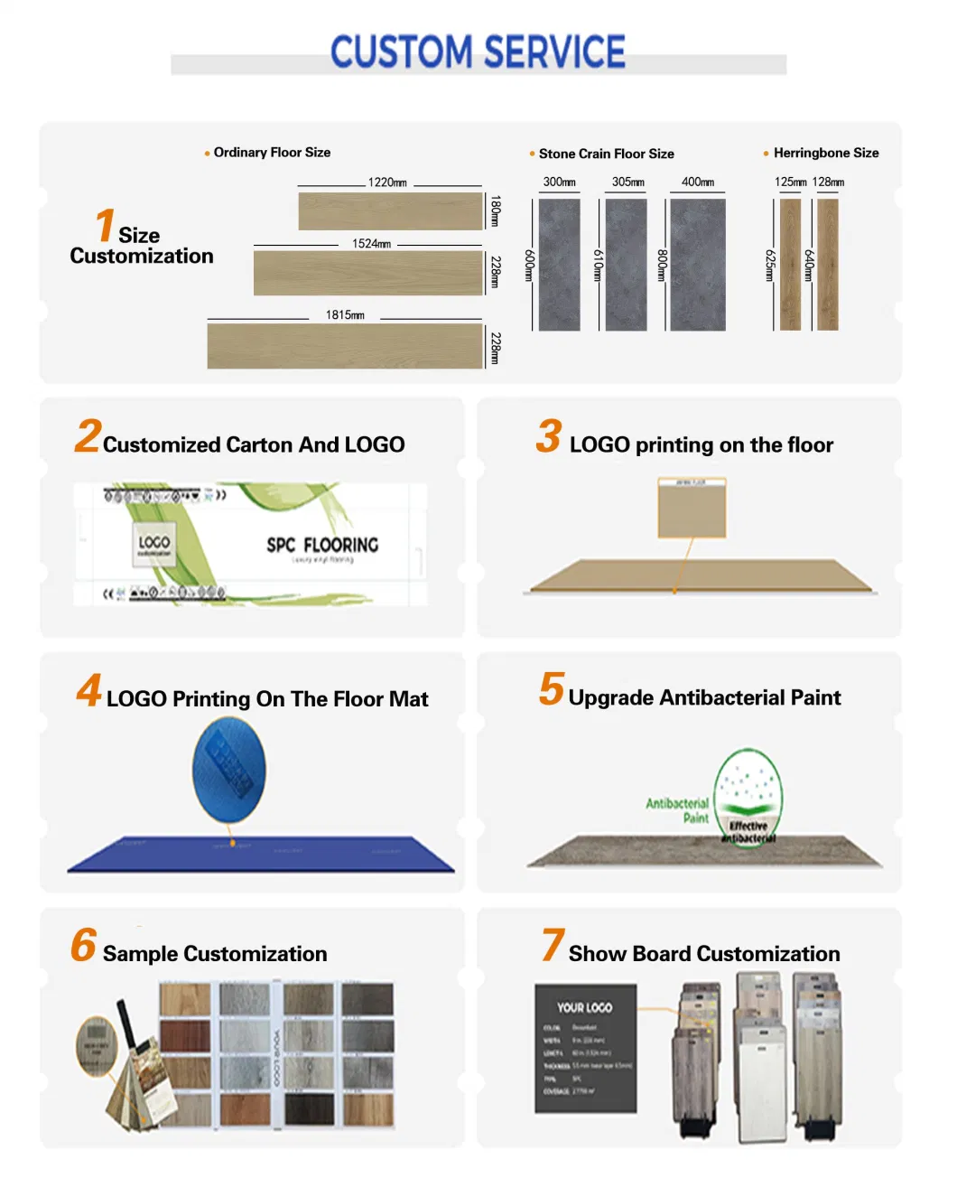 China Manufacturer 4mm 5mm 6mm 7mm 8mm Waterproof Rigid Core PVC Plastic Click Lock Spc Vinyl Flooring Plank with IXPE Underlayment