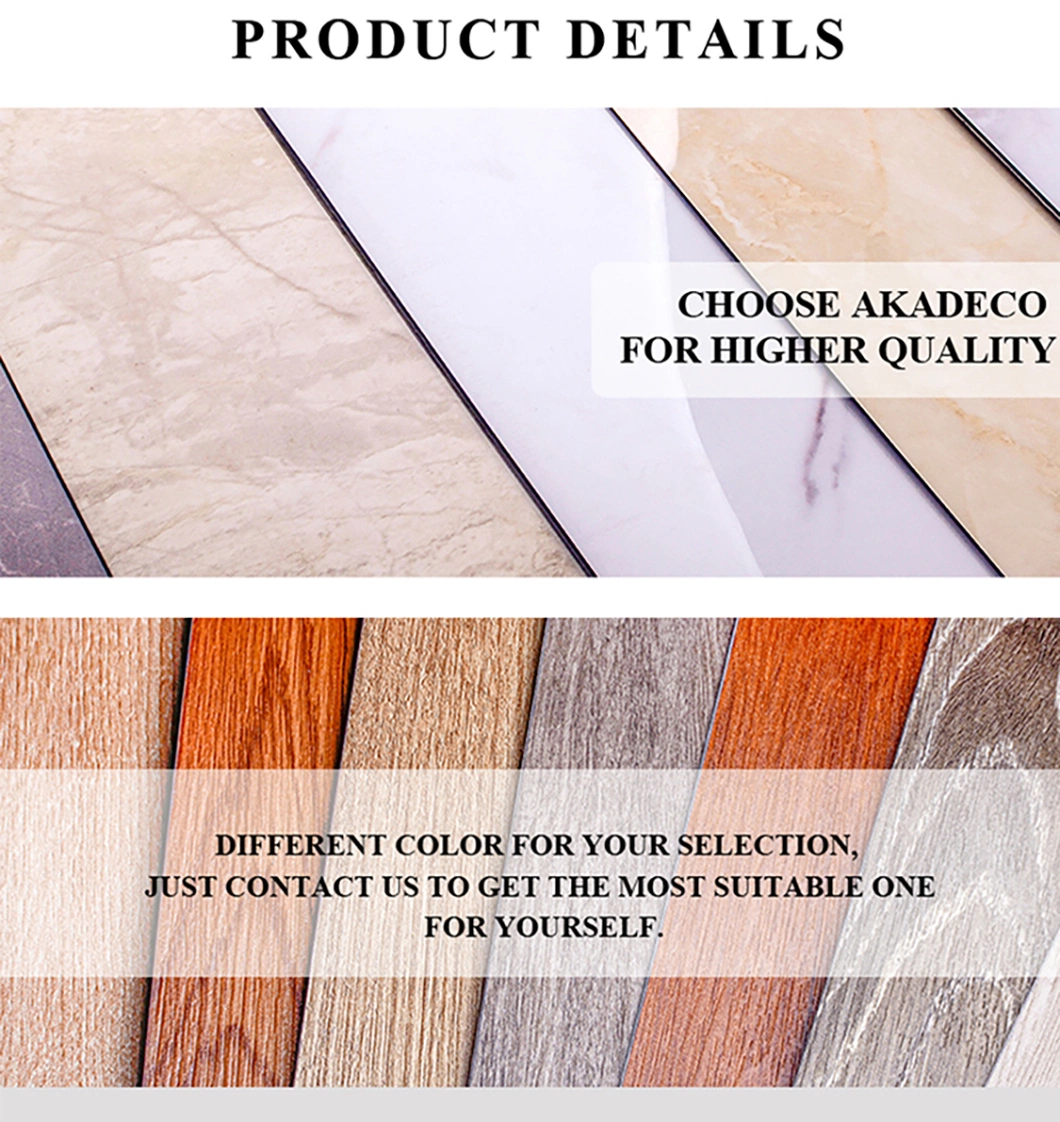 Akadeco Cheap Factory Direct Sales Customized Self Adhesive Plastic Foam 2D Simulation Wood Grain PVC Vinyl Floor Covering Tile Flooring