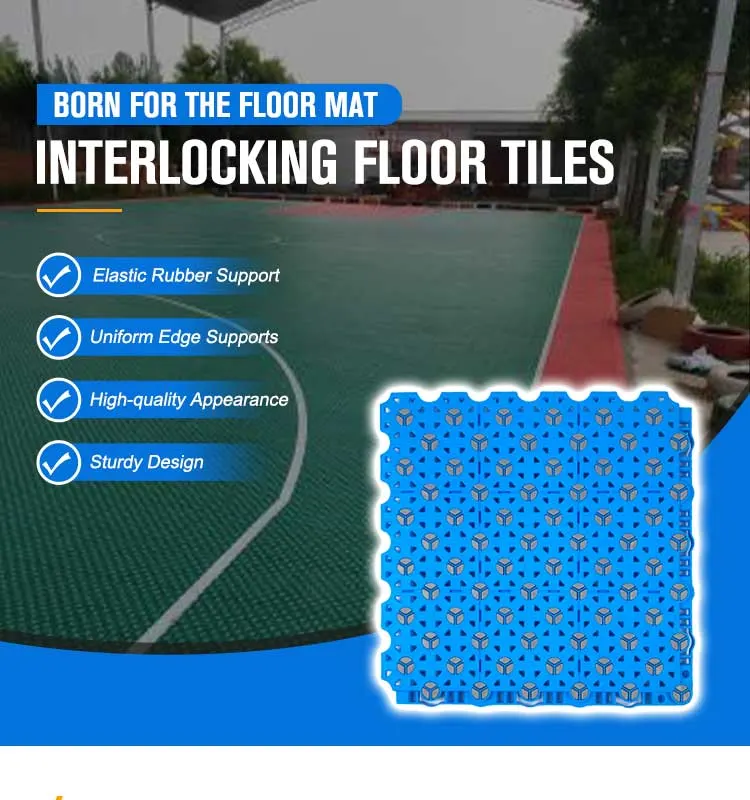 Outdoor Interlock Base Rubber Sport Court Flooring Tiles for Basketball Roller Skate Pickleball Multi-Sport