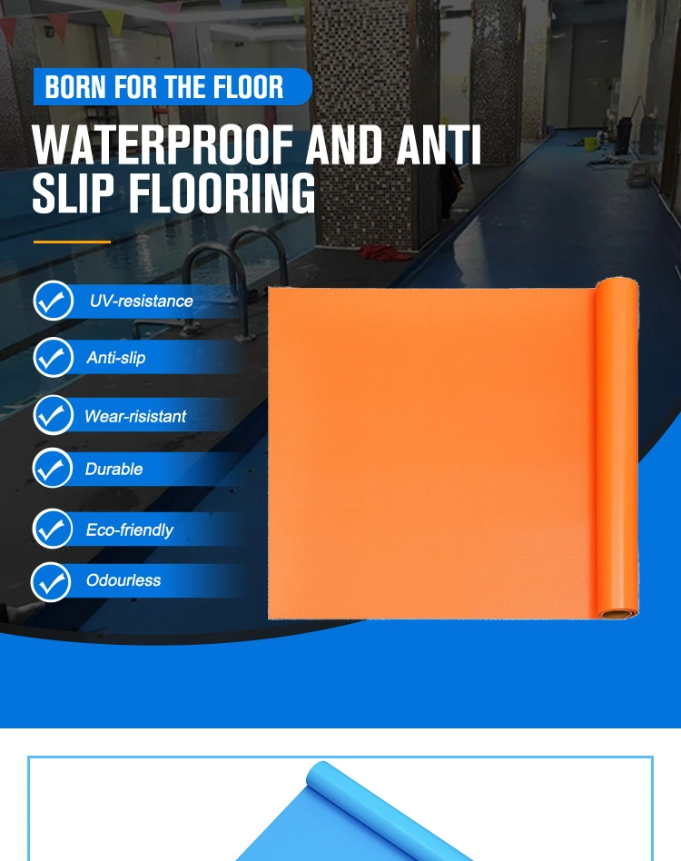 Anti Slip Waterproof Non Skid Plastic PVC Vinyl Floor for Wet Area