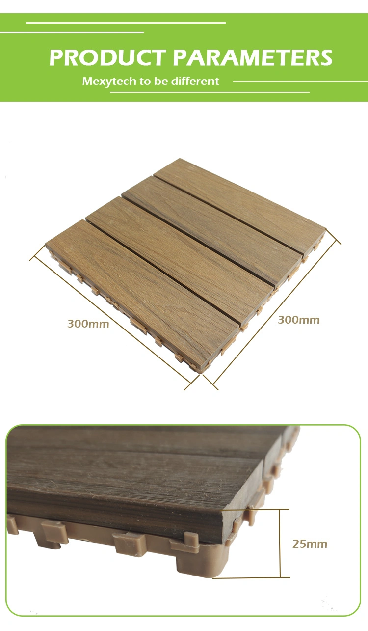 WPC Composite Interlocking Decking Floor Tiles DIY Easy Fit Balcony