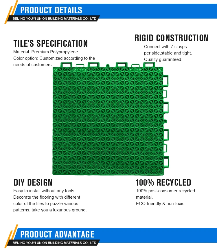 High-Traction Interlocking Sports Floor Tiles for Athletic Courts
