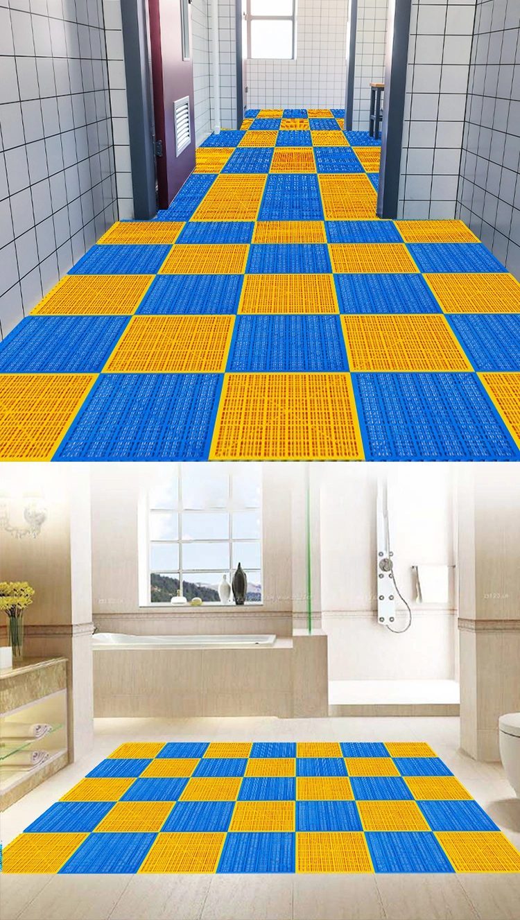 Draining Interlocking Modular Anti Slip PVC Flooring Tile for Bathroom