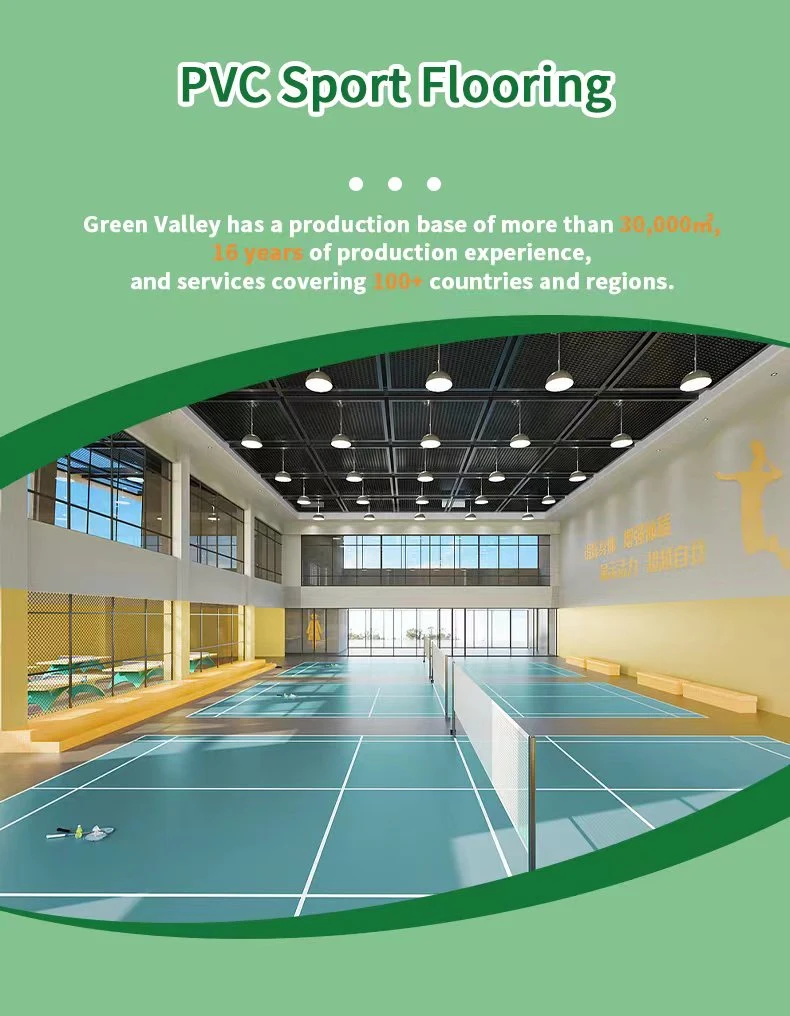 Waterproof Anti Slip PVC Sport Floor Covering Badminton Volleyball Table Tennis Court Flooring