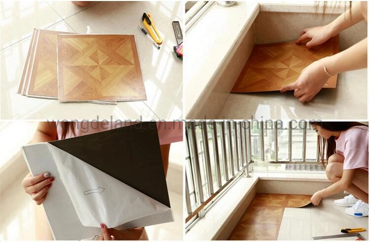 China Gold Supplier Adhesive Sticker DIY PVC Vinyl Floor Tile for South Africa