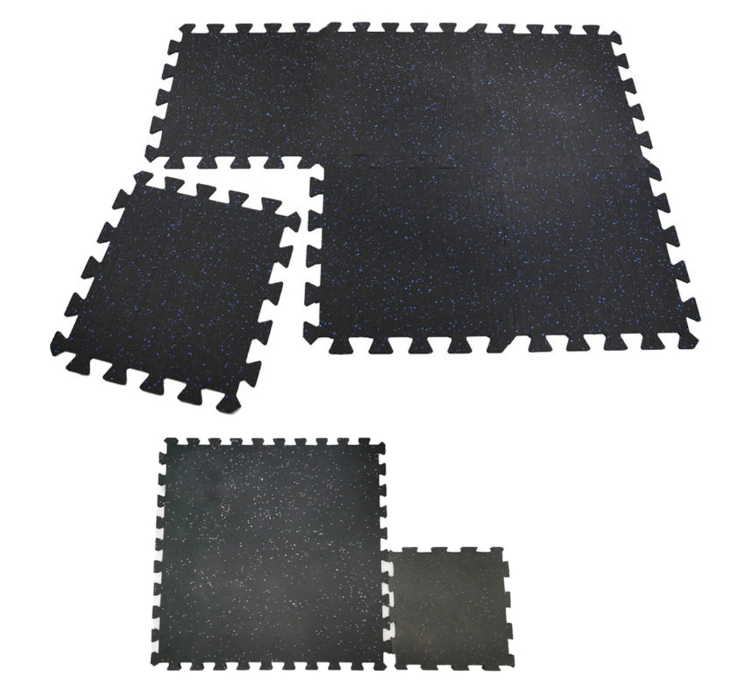 Puzzle EPDM Gym Mats Black Natural Rubber Floor Tile