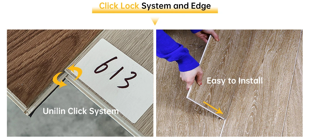 Wood Pattern Spc Interlocking Click System PVC Vinyl Floor Tiles