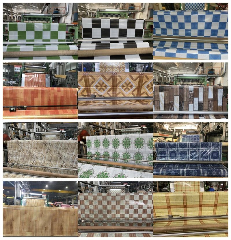 China Anti Slip PVC Vinyl Flooring Roll Price Commecial Foamed PVC Plastic Carpet Rolls Linoleum Flooring