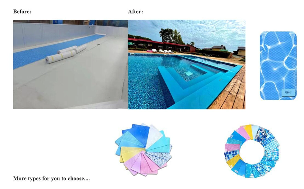 0.75mm PVC Plastic Liner with Anti-Slip Vinyl Material for Swimming Pool Liners