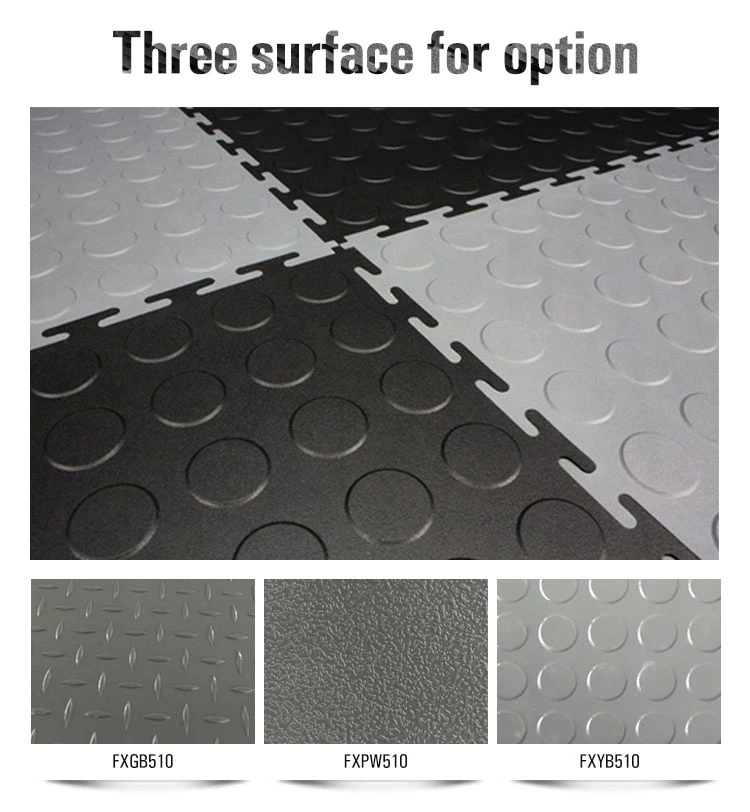 Modular Rubber Heavy Duty Interlocking PVC Garage Floor Tiles Plastic Industrial for Warehouse Plastic Flooring Mats