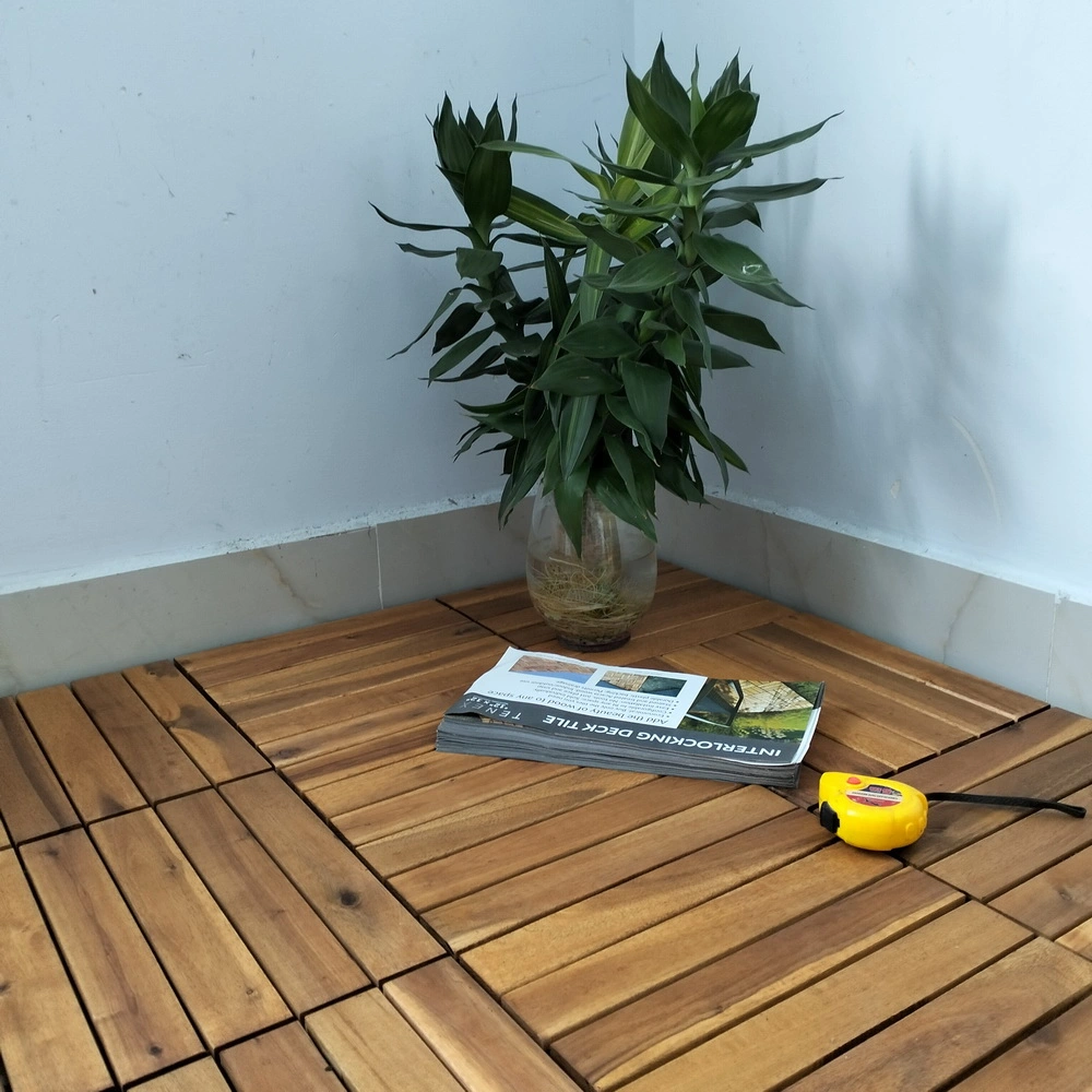 DIY Interlocking PVC Deck Tile Deck Boards Wooden Floor Tile Interlock