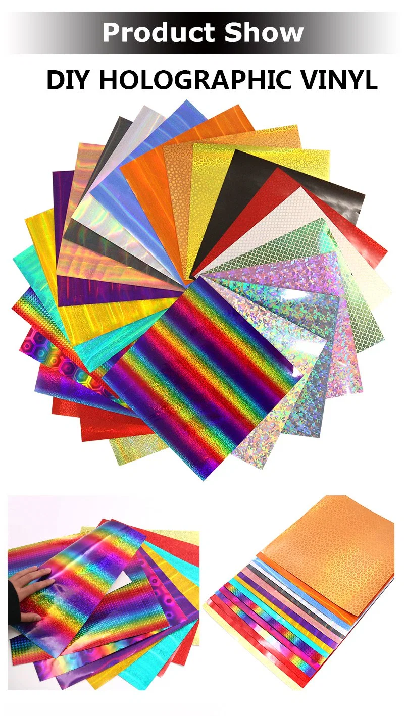 SINOVINLY Vinyl Roll Suppliers Holographic Chrome Stone DIY Craft Vinyl Adhesive Vinyl Sheets Permanent for Cup Gift