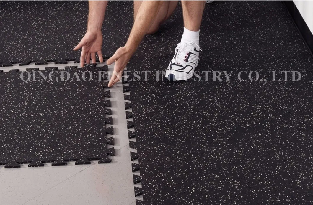 Commercial Interlocking Rubber Flooring for Gym Sports (EN1177) , Interlocking Rubber Tiles, Interlocking Rubber Mat, Jigsaw Puzzle Mat, Jigsaw Rubber Floor