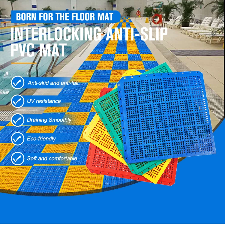 Anti Slip Mat Chayo K8 30*30cm Interlocking PVC Floor Tile for Swimming Pool Water Park