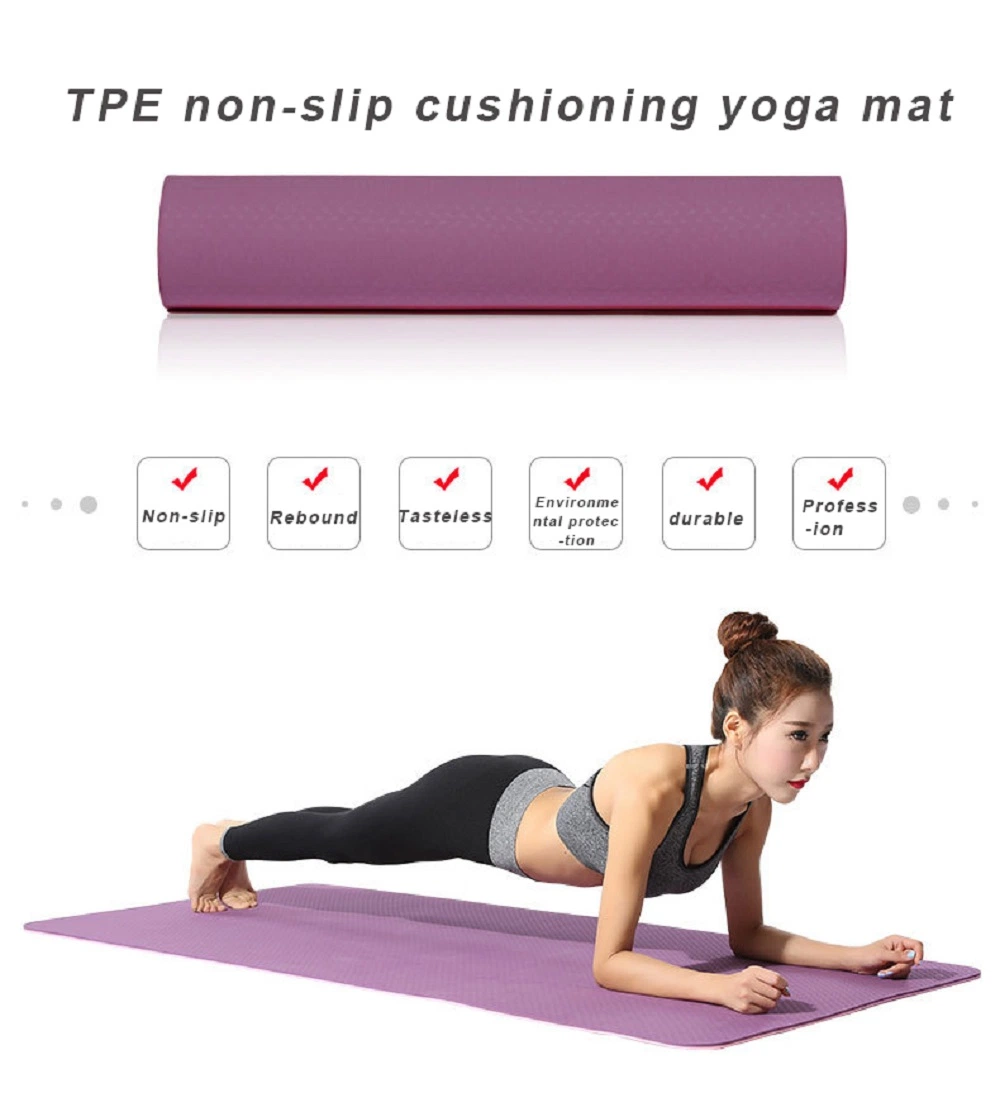 High Quality 2024 Popular Pilates Fitness Mat Exercise Mat Custom Eco TPE Non Slip Custom Logo Yoga Mat Manufacturer