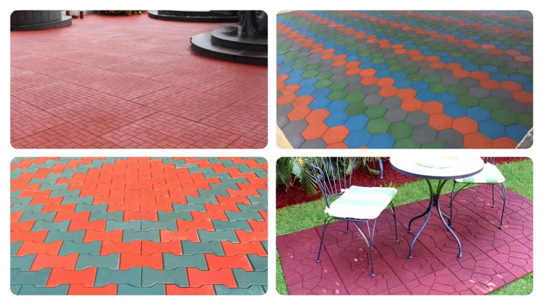 Both Indoor and Outdoor Rubber Flooring Used for Sports Field Pave Rubber Tiles