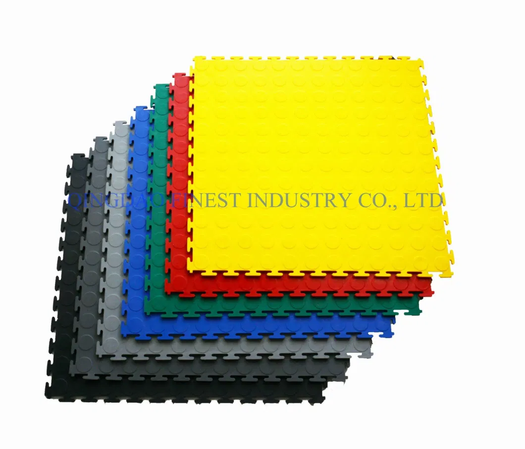 Raised Coin Pattern PVC Tiles, Car Garage Floor ,Multi-Purpose Interlocking Tile ,Workshops PVC Floor, Basements PVC Floor, Workshops PVC Tiles,Interlocking PVC