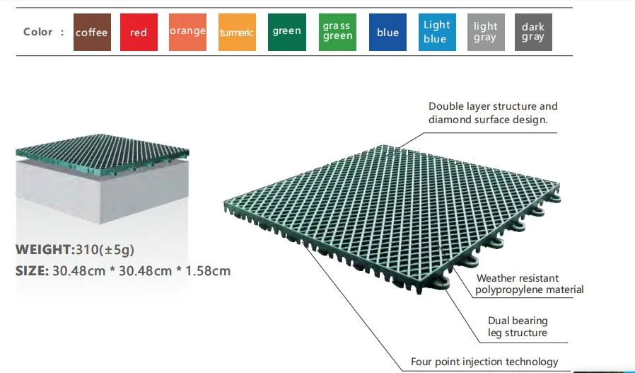 Alite Easy to Install Pickleball PP Sports Court Pickle Ball Playground Tiles