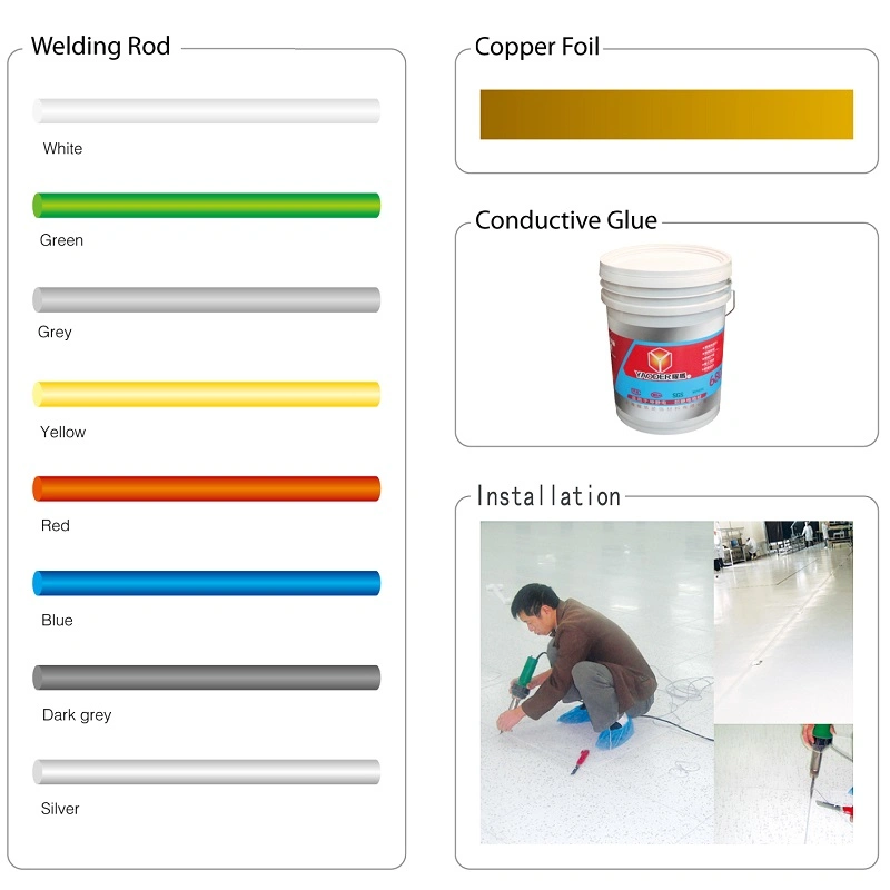 Professional Suppliers for Clean Room 2mm/3mm Thick Anti-Static PVC Floor ESD Roll