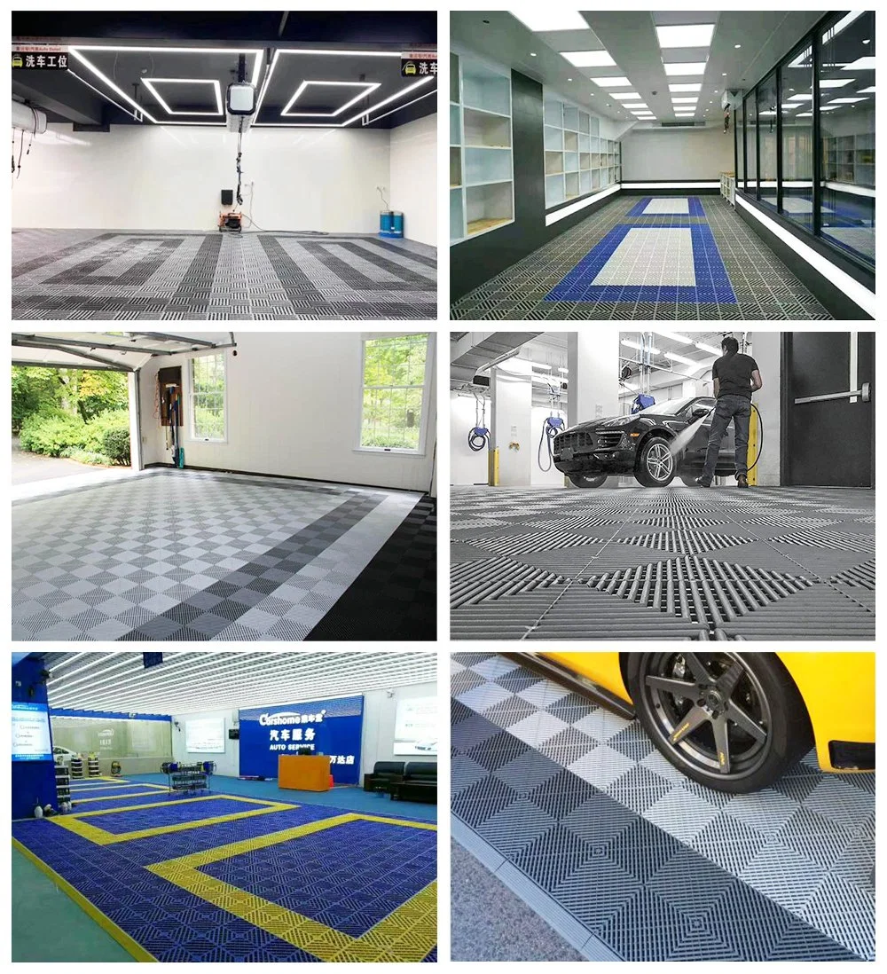 OEM High-Strengh Garage Floor Tiles PP Interlocking for Car Parking Warehouse Workshop