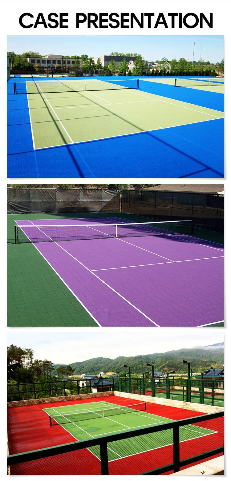 CE/ISO/Itf Certificated Polypropylene Modular Grid Floor Mat PP Interlocking Tennis Court Tiles