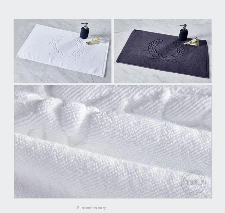 Hotel Supply Bath Mat Panel Non-Slip Thick Shaggy 100% China Cotton White 20 X 31 Inch for Hotel