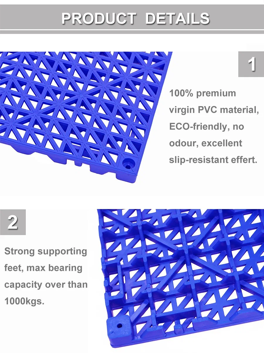 Environmental Protection Outdoor Non-Slip Interlocking Free Flow Garage Floor Tiles 400*400*18