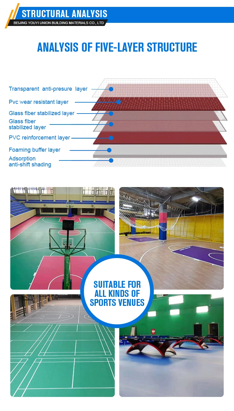 PVC Vinyl Flooring Indoor Playground Basketball Badminton Court Mat Sports Floor Court