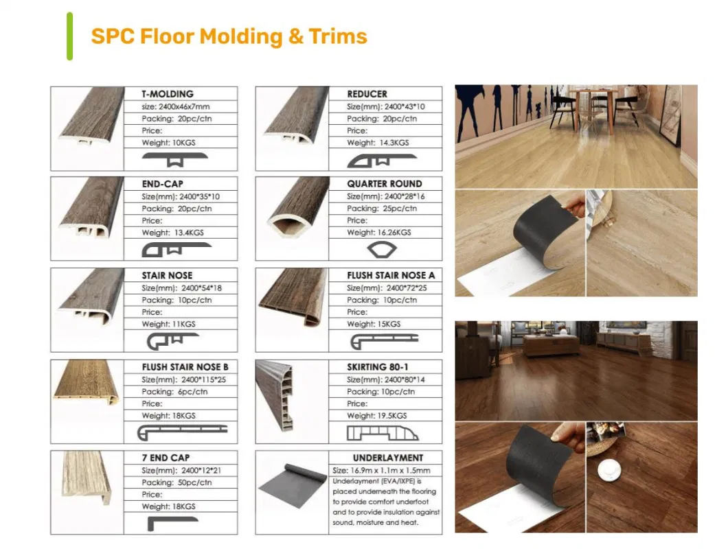 Oak Wooden Type Vinyl Click Piso Spc Floor of PVC Covering