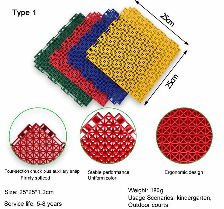 Hot Sale Anti Skid Suspended Modular PP Interlocking Sports Portable Flooring Tiles