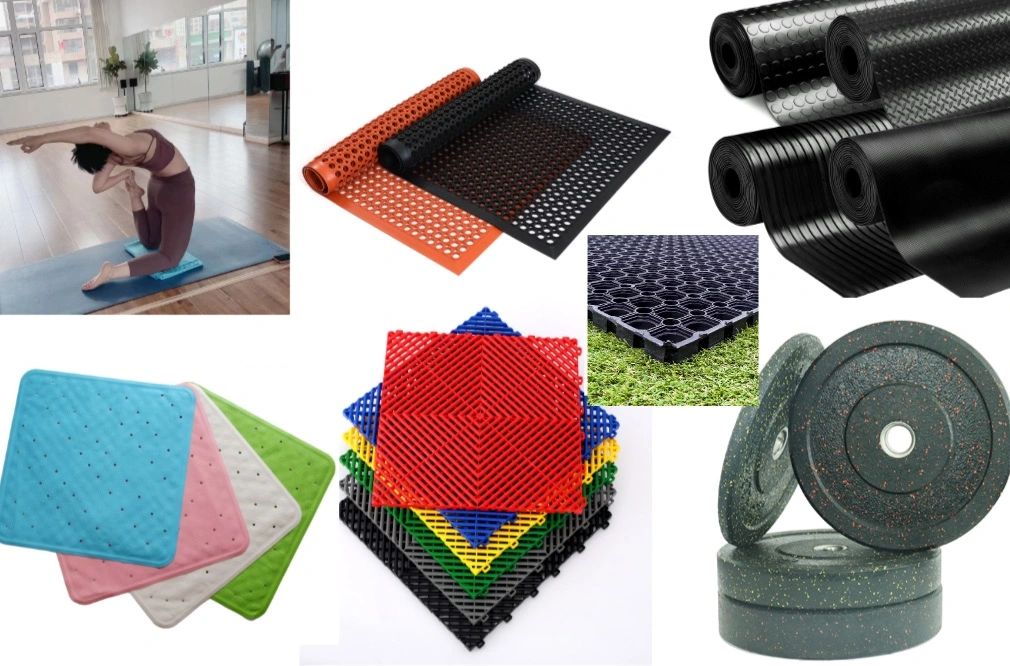 Colorful EPDM Interlocking Rubber Gym Floor for Sports Machines Areas