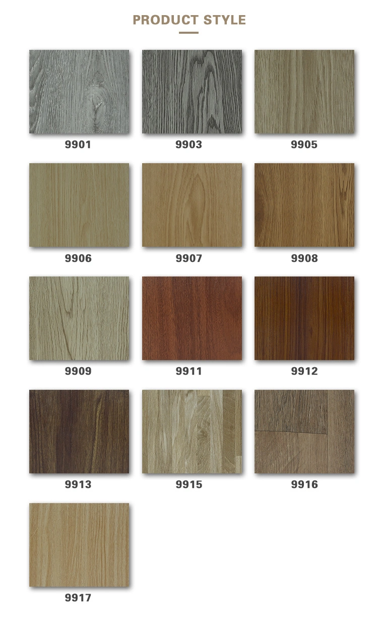 Mumu China Manufacturer Install Easily Interior Wood Grain PVC Floor