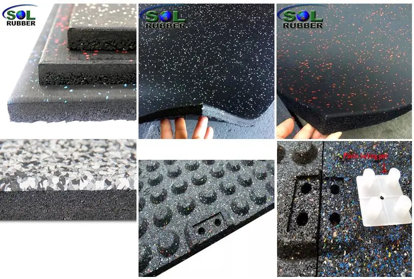 Compliant Commercial Gym Crumb Rubber Tile