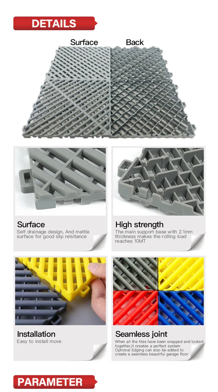 Perforated Wholesale Price Sport Best Selling PVC Car Wash Room Floor Mat PP Plastic Interlocking Floor