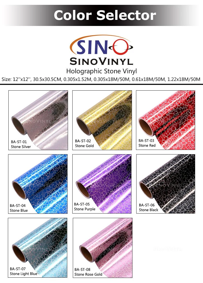 SINOVINLY Free Sample Vinyl Roll Suppliers Holographic Stone Office DIY Graphic Vinyl Adhesive Vinyl Sheets