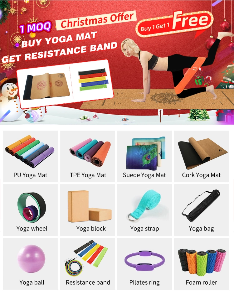 Wholesale Custom Logo Non PVC Yogamat Cork TPE Yoga Mat Manufacturer Pilates TPE Exercise Mat Yoga Matt Eco Friendly Non Slip Fitness Gym Equipment